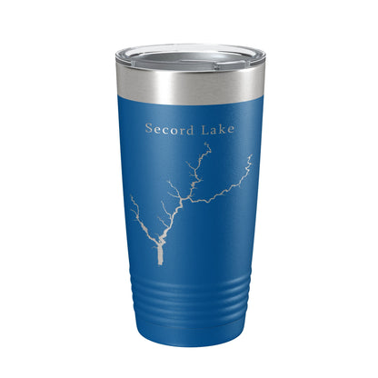 Secord Lake Tittabawassee Map Tumbler Travel Mug Insulated Laser Engraved Coffee Cup Michigan 20 oz-6