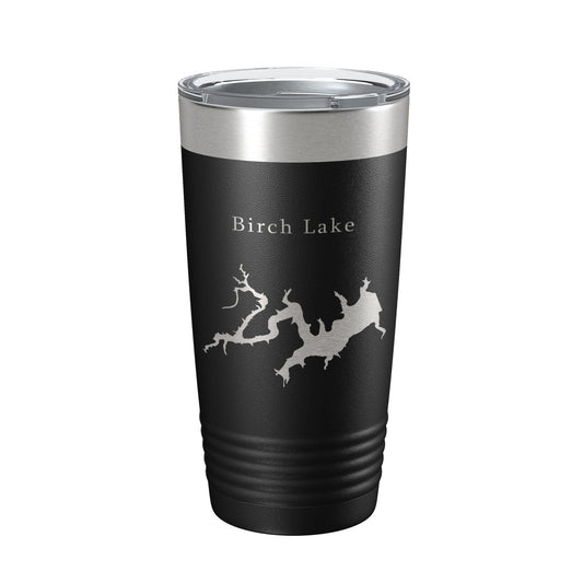 Birch Lake Map Tumbler Travel Mug Insulated Laser Engraved Coffee Cup Oklahoma 20 oz-0