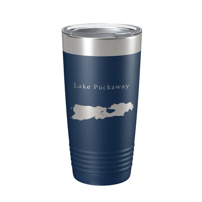 Lake Puckaway Map Tumbler Travel Mug Insulated Laser Engraved Coffee Cup Wisconsin 20 oz-2