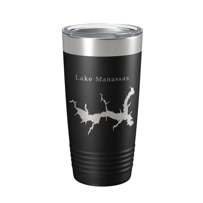 Lake Manassas Map Tumbler Travel Mug Insulated Laser Engraved Coffee Cup Virginia 20 oz-0