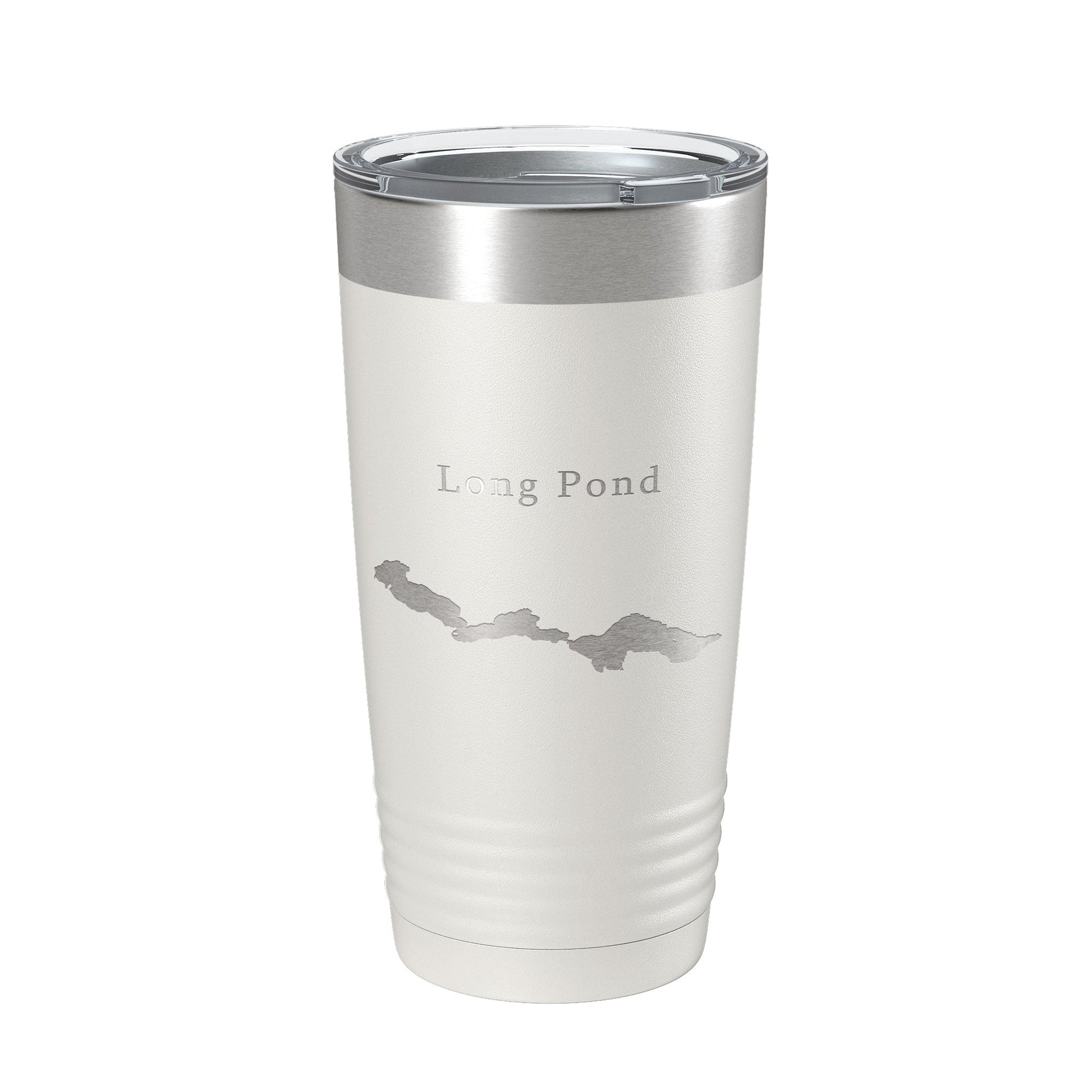 Long Pond Tumbler Lake Map Travel Mug Insulated Laser Engraved Coffee Cup Maine 20 oz-1