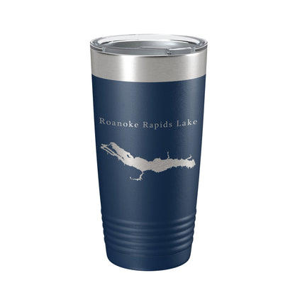 Roanoke Rapids Lake Map Tumbler Travel Mug Insulated Laser Engraved Coffee Cup North Carolina 20 oz-8