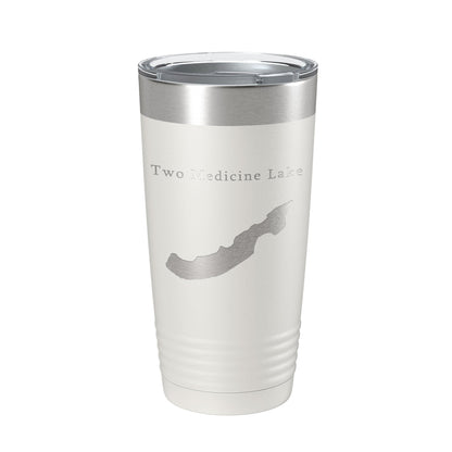 Two Medicine Lake Map Tumbler Travel Mug Insulated Laser Engraved Coffee Cup Montana 20 oz-1