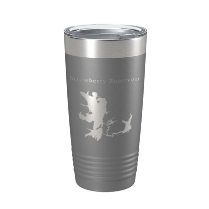 Strawberry Reservoir Tumbler Lake Map Travel Mug Insulated Laser Engraved Coffee Cup Utah 20 oz-16