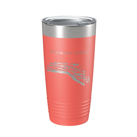 Fremont Lakes Map Tumbler Travel Mug Insulated Laser Engraved Coffee Cup Platte River Nebraska 20 oz-20