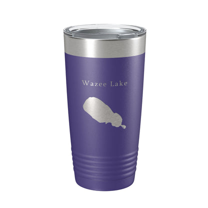 Wazee Lake Map Tumbler Travel Mug Insulated Laser Engraved Coffee Cup Wisconsin 20 oz-15