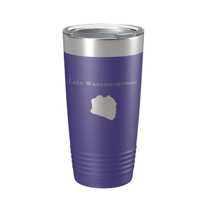 Lake Wononscopomuc Map Tumbler Travel Mug Insulated Laser Engraved Coffee Cup Connecticut 20 oz-15