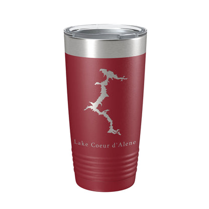Lake Coeur d'Alene Map Tumbler Travel Mug Insulated Laser Engraved Coffee Cup Idaho 20 oz-18