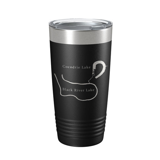 Black River Lake and Cocodrie Lake Map Tumbler Travel Mug Insulated Laser Engraved Coffee Cup Louisiana 20 oz-0