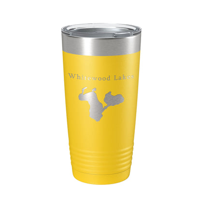 Whitewood Lakes Map Tumbler Travel Mug Insulated Laser Engraved Coffee Cup Huron River Chain of Lakes Michigan 20 oz-19