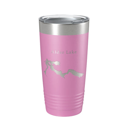 Alder Lake Map Tumbler Travel Mug Insulated Laser Engraved Coffee Cup Washington 20 oz-14