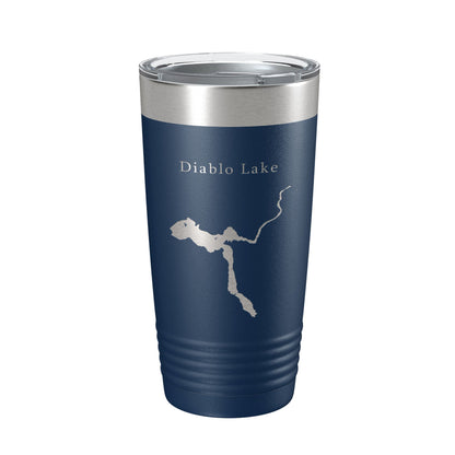 Diablo Lake Map Tumbler Travel Mug Insulated Laser Engraved Coffee Cup Washington 20 oz-8