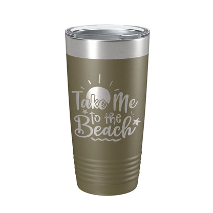 Take Me To The Beach Tumbler Travel Mug Insulated Laser Engraved Coffee Cup 20 oz-21