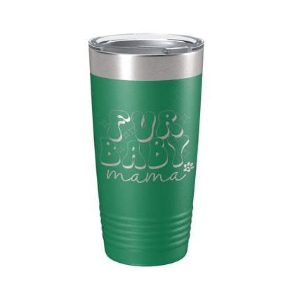 Fur Baby Mama Tumbler Dog Lover Travel Mug Gift Retro Insulated Laser Engraved Coffee Cup 20 oz-9