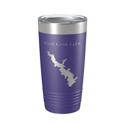 Fort Cobb Lake Map Tumbler Travel Mug Insulated Laser Engraved Coffee Cup Oklahoma 20 oz-15