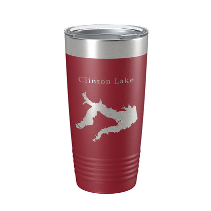 Clinton Lake Map Tumbler Travel Mug Insulated Laser Engraved Coffee Cup Kansas 20 oz-18