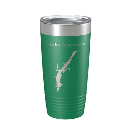 Atoka Reservoir Tumbler Lake Map Travel Mug Insulated Laser Engraved Coffee Cup Oklahoma 20 oz-9