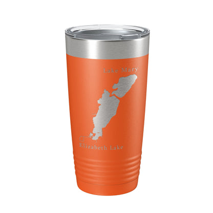 Lakes Mary & Elizabeth Map Tumbler Travel Mug Insulated Laser Engraved Coffee Cup Illinois Wisconsin 20 oz-17