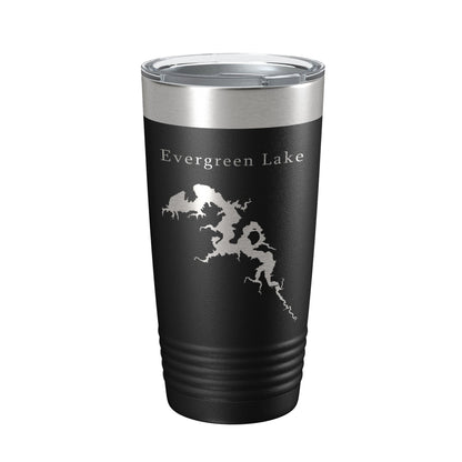 Evergreen Lake Map Tumbler Travel Mug Insulated Laser Engraved Coffee Cup Illinois 20 oz-5