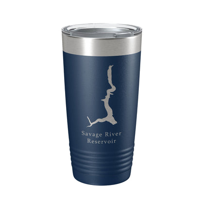Savage River Reservoir Tumbler Lake Map Travel Mug Insulated Laser Engraved Coffee Cup Maryland 20 oz-8