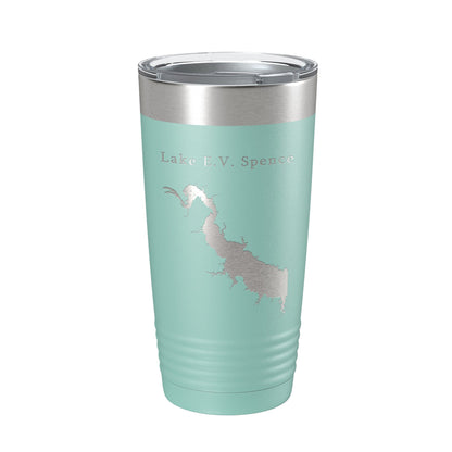 Lake E.V. Spence Reservoir Map Tumbler Travel Mug Insulated Laser Engraved Coffee Cup Texas 20 oz-12