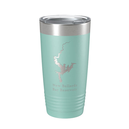 New Bullards Bar Reservoir Tumbler Lake Map Travel Mug Insulated Laser Engraved Coffee Cup California 20 oz-12