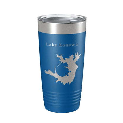 Lake Konawa Map Tumbler Travel Mug Insulated Laser Engraved Coffee Cup Oklahoma 20 oz-6