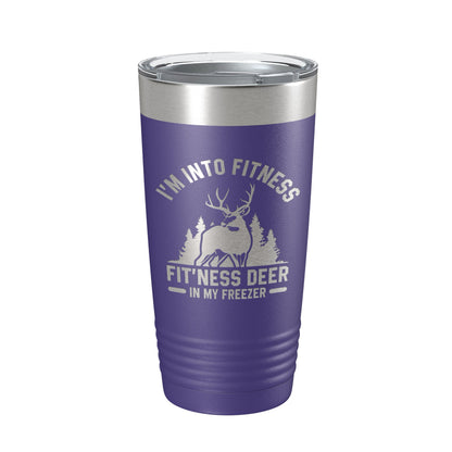 Deer Hunter Funny Tumbler Travel Mug I'm Into Fitness Fitting This Deer In My Freezer Insulated Laser Engraved Hunting Gift Coffee Cup 20 oz-15