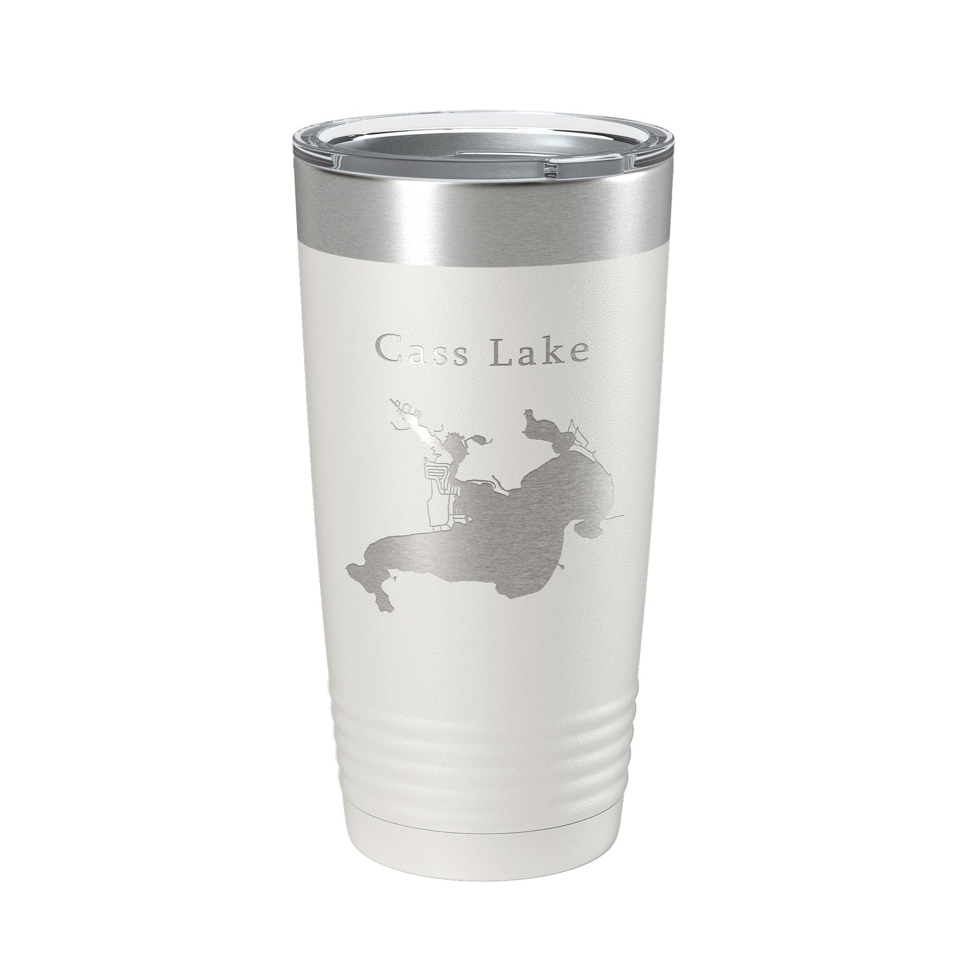 Cass Lake Map Tumbler Travel Mug Insulated Laser Engraved Coffee Cup Michigan 20 oz-1