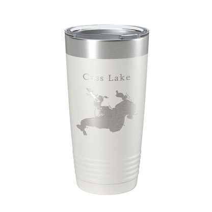 Cass Lake Map Tumbler Travel Mug Insulated Laser Engraved Coffee Cup Michigan 20 oz-1