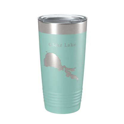 Clear Lake Map Tumbler Travel Mug Insulated Laser Engraved Coffee Cup California 20 oz-12