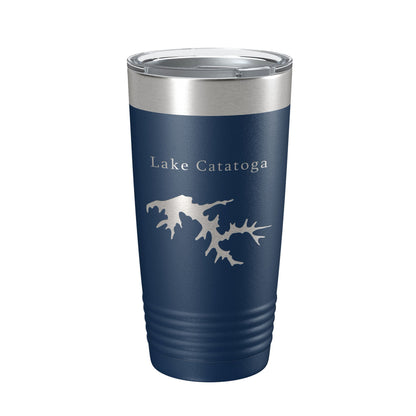 Lake Catatoga Map Tumbler Travel Mug Insulated Laser Engraved Coffee Cup Illinois 20 oz-8