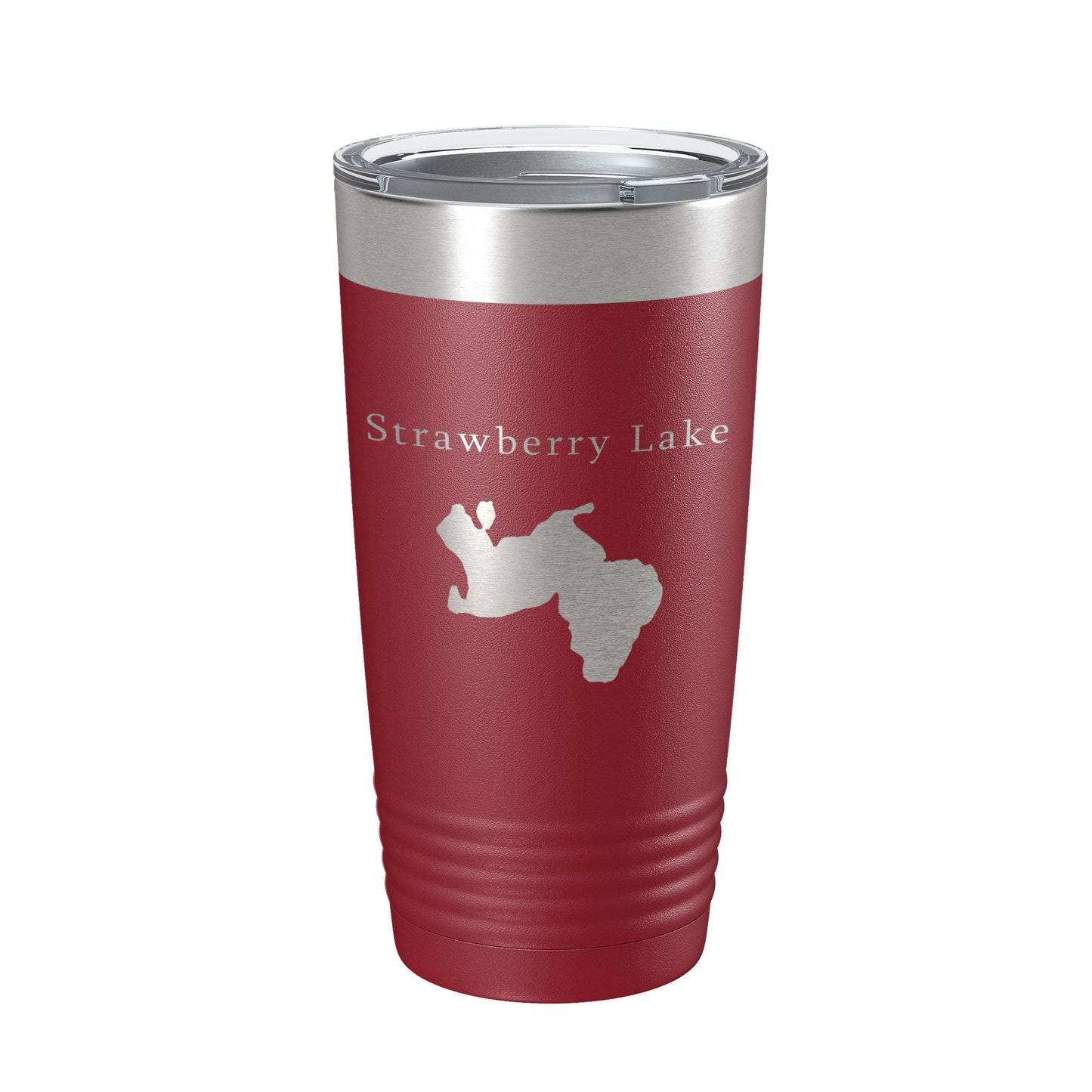 Strawberry Lake Map Tumbler Travel Mug Insulated Laser Engraved Coffee Cup Huron River Chain of Lakes Michigan 20 oz-18