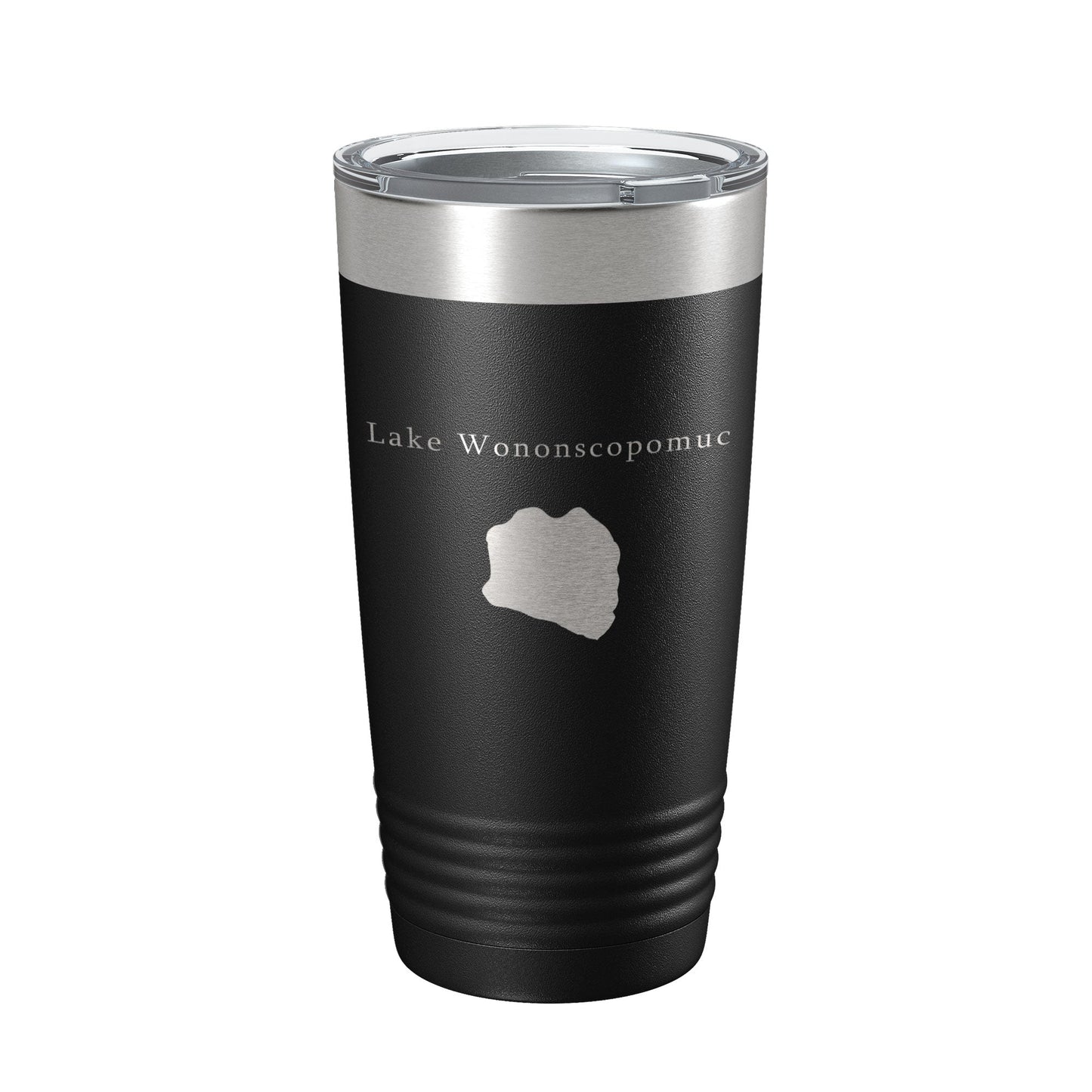 Lake Wononscopomuc Map Tumbler Travel Mug Insulated Laser Engraved Coffee Cup Connecticut 20 oz-0