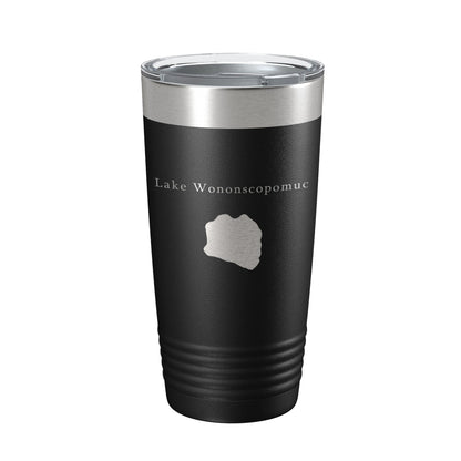 Lake Wononscopomuc Map Tumbler Travel Mug Insulated Laser Engraved Coffee Cup Connecticut 20 oz-5