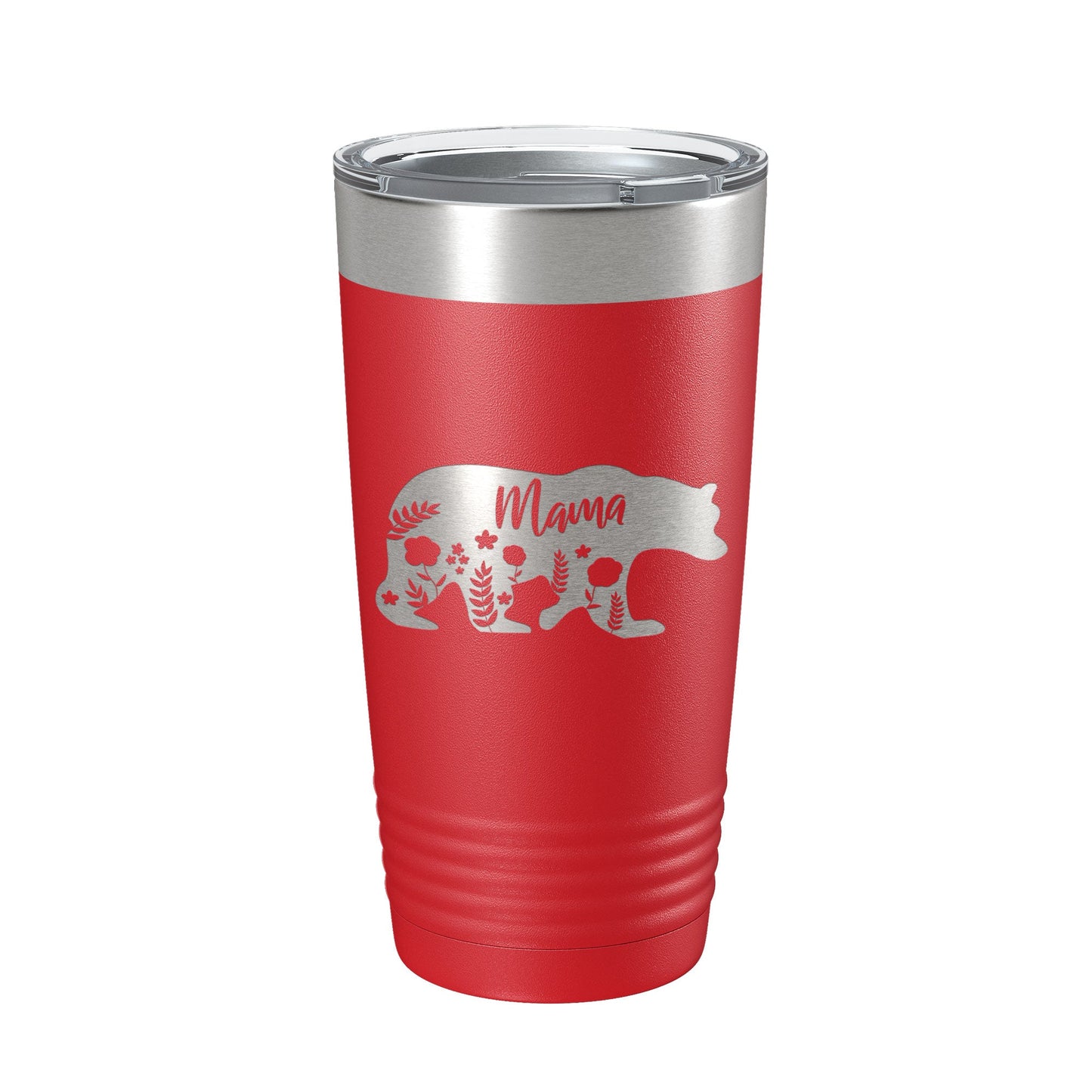 Mama Bear Tumbler Travel Mug Insulated Laser Engraved Coffee Cup Momma Mama Gift Mother's Day Floral 20 oz-10