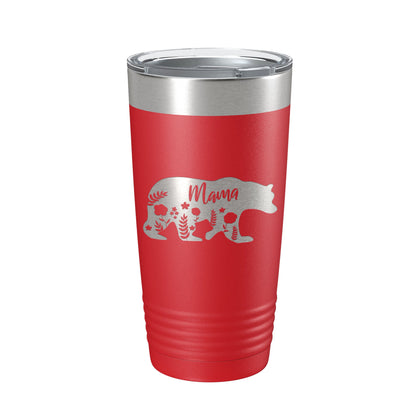 Mama Bear Tumbler Travel Mug Insulated Laser Engraved Coffee Cup Momma Mama Gift Mother's Day Floral 20 oz-10