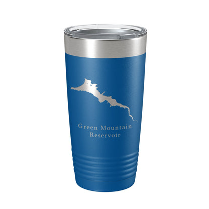 Green Mountain Reservoir Tumbler Lake Map Travel Mug Insulated Laser Engraved Coffee Cup Colorado 20 oz-6