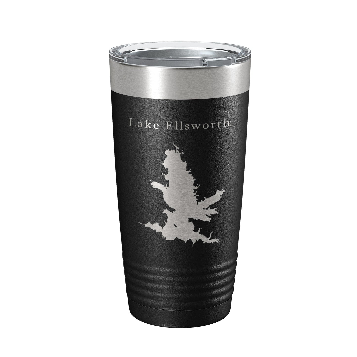 Lake Ellsworth Map Tumbler Travel Mug Insulated Laser Engraved Coffee Cup Oklahoma 20 oz-0