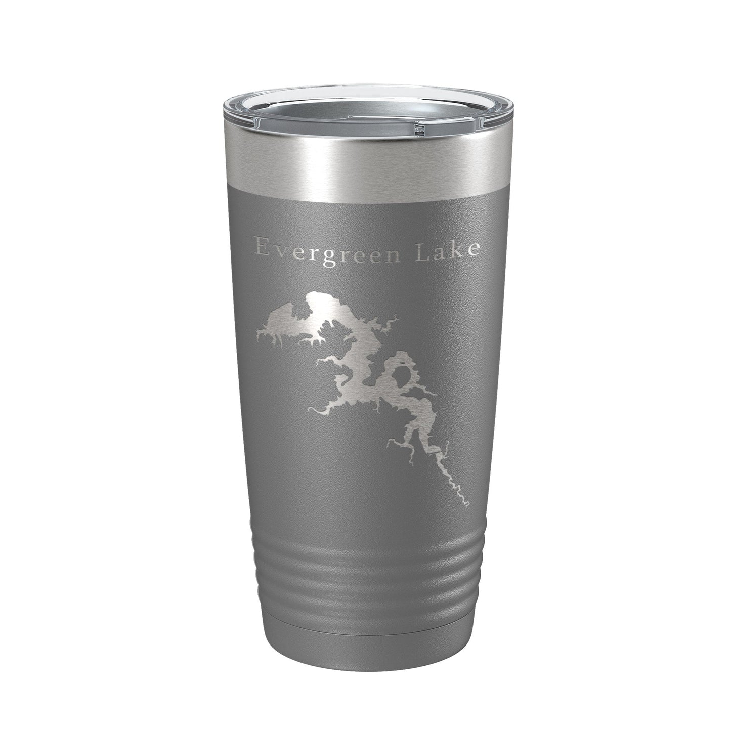 Evergreen Lake Map Tumbler Travel Mug Insulated Laser Engraved Coffee Cup Illinois 20 oz-16