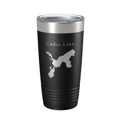 Cedar Lake Map Tumbler Travel Mug Insulated Laser Engraved Coffee Cup Van Buren County Michigan 20 oz-5