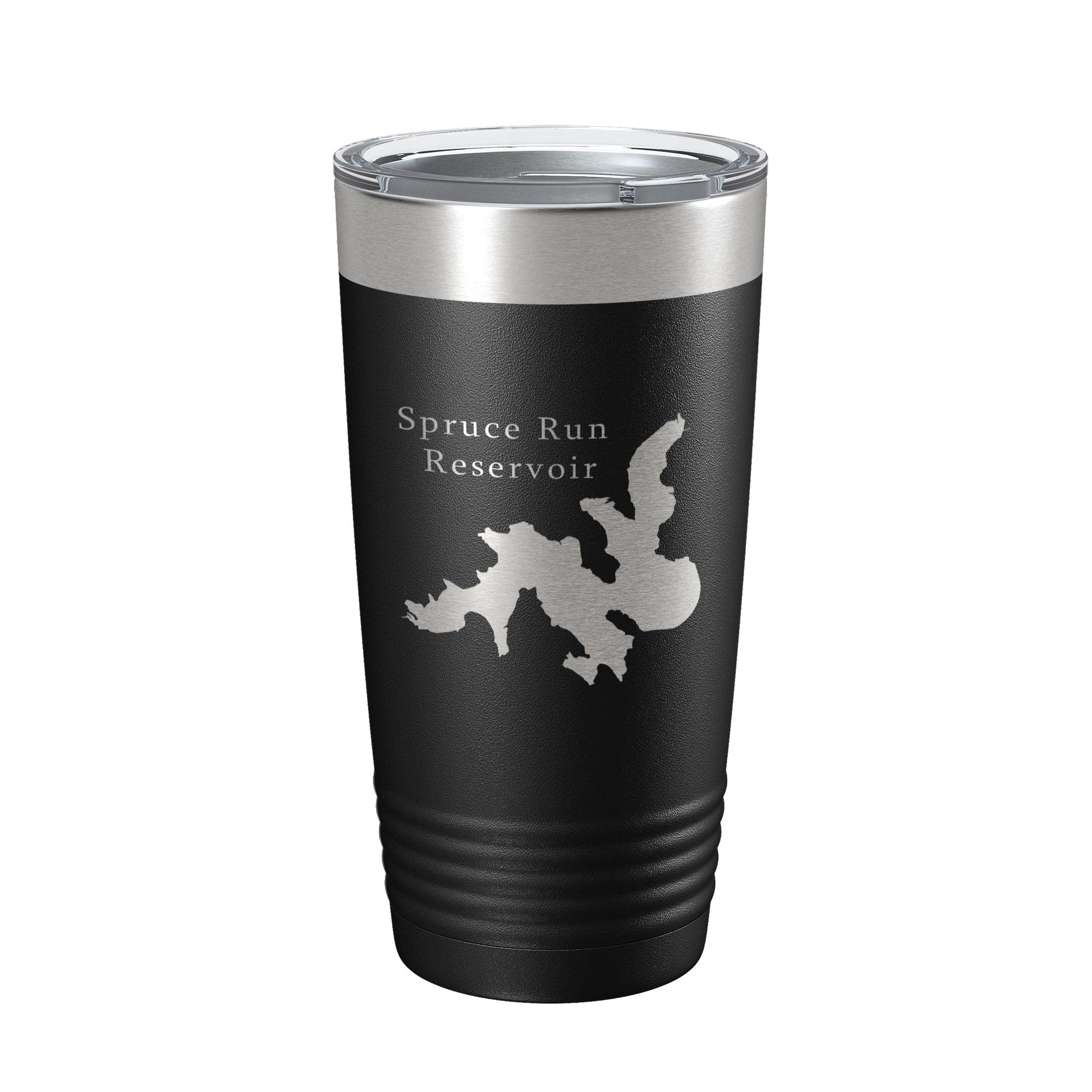 Spruce Run Reservoir Tumbler Lake Map Travel Mug Insulated Laser Engraved Coffee Cup New Jersey 20 oz-0
