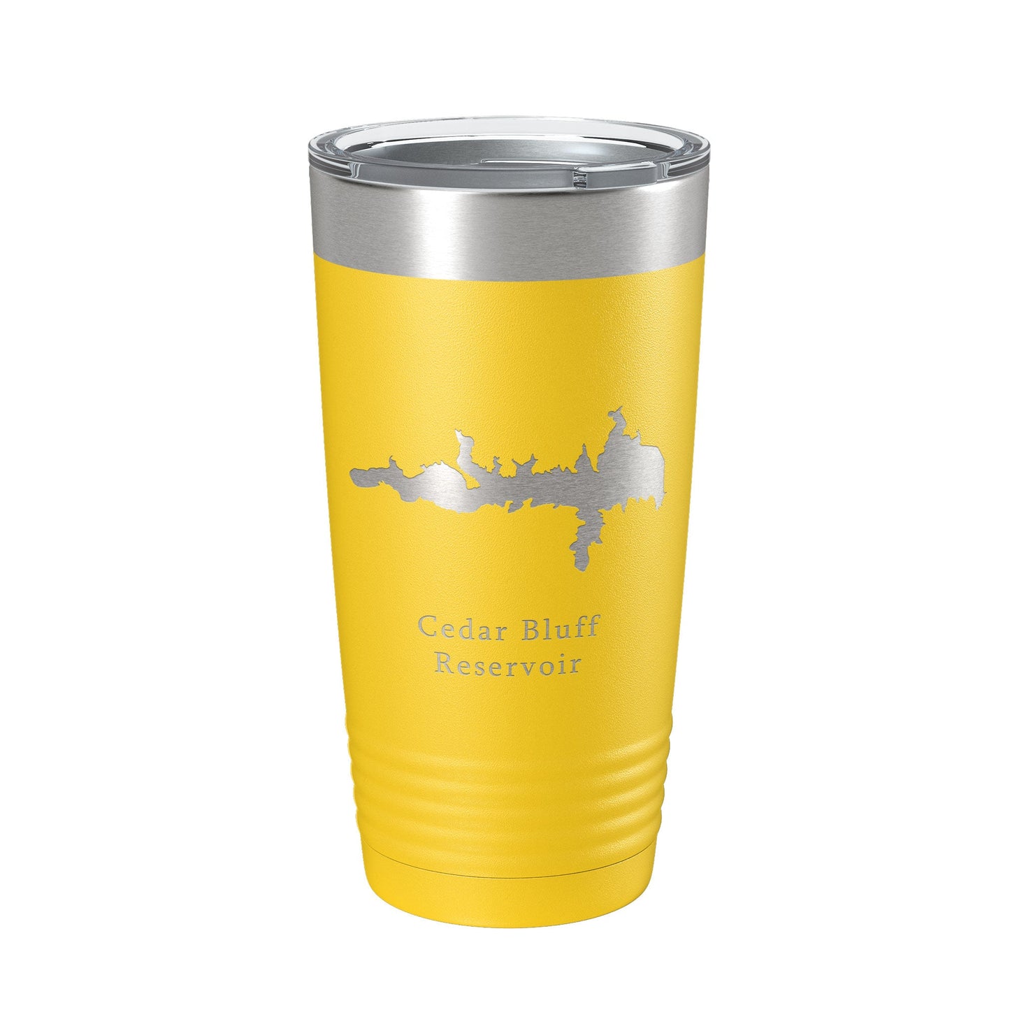 Cedar Bluff Reservoir Tumbler Lake Map Travel Mug Insulated Laser Engraved Coffee Cup Kansas 20 oz-4