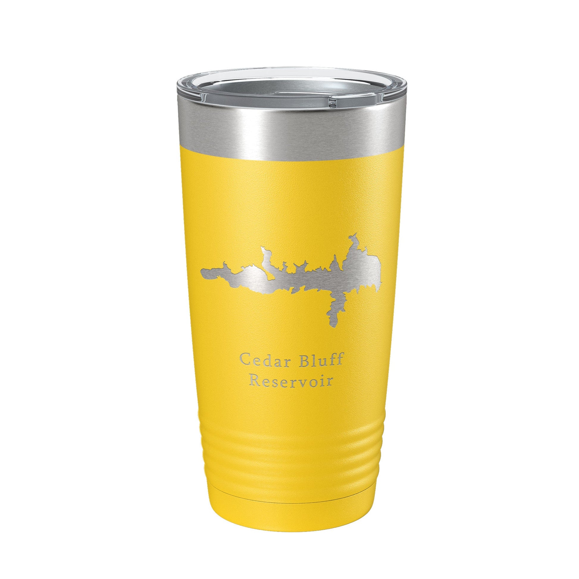 Cedar Bluff Reservoir Tumbler Lake Map Travel Mug Insulated Laser Engraved Coffee Cup Kansas 20 oz-4