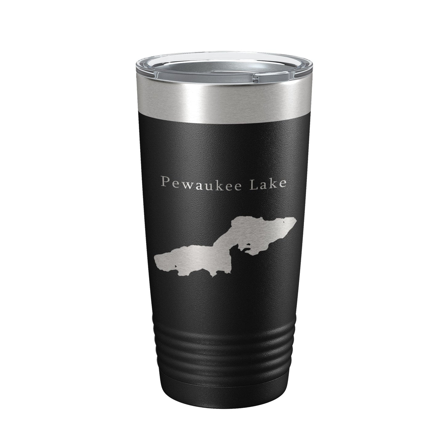 Pewaukee Lake Map Tumbler Travel Mug Insulated Laser Engraved Coffee Cup Wisconsin 20 oz-0