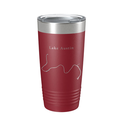 Lake Austin Map Tumbler Travel Mug Insulated Laser Engraved Coffee Cup Texas 20 oz-18