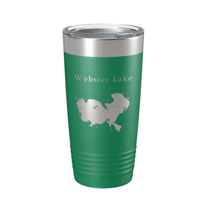 Webster Lake Map Tumbler Travel Mug Insulated Laser Engraved Coffee Cup Indiana 20 oz-9