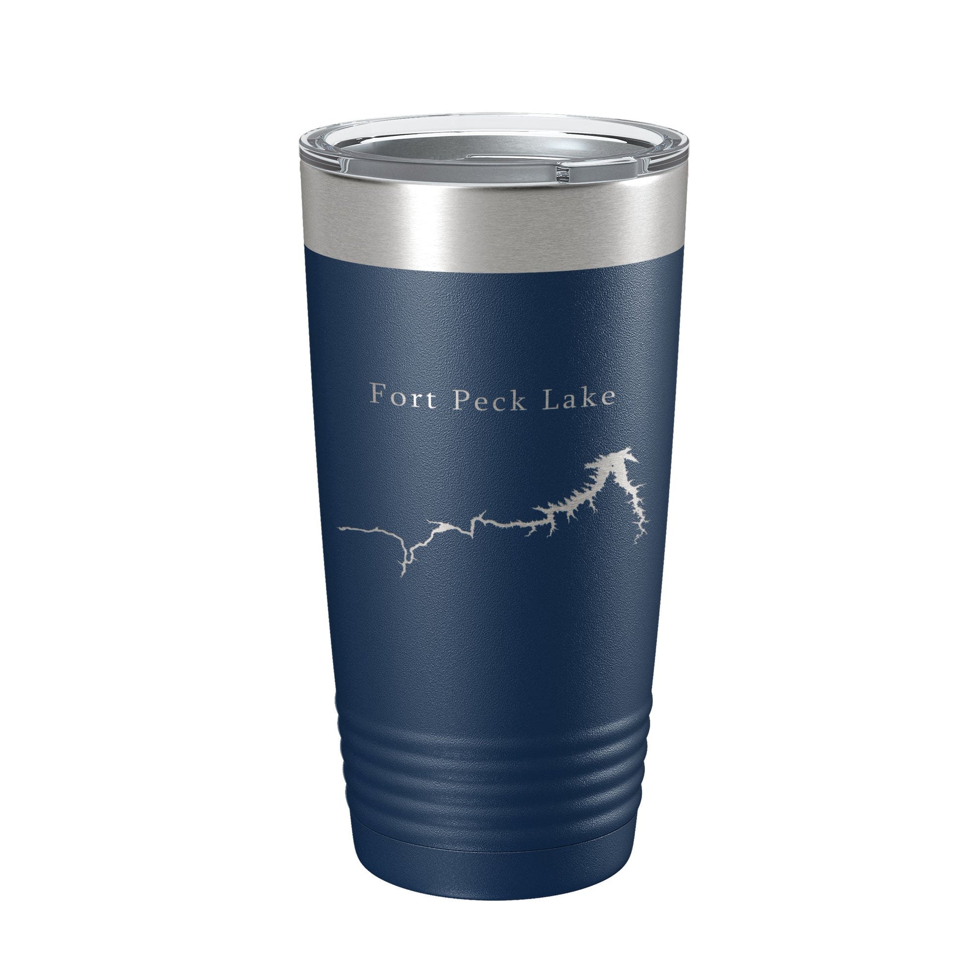 Fort Peck Lake Map Tumbler Travel Mug Insulated Laser Engraved Coffee Cup Montana 20 oz-2