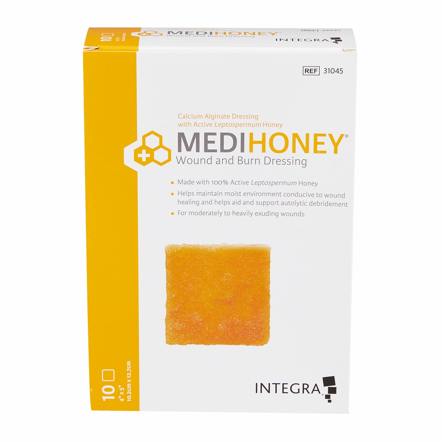 Honey Impregnated Wound Dressing MEDIHONEY® Rectangle 4 X 5 Inch Sterile