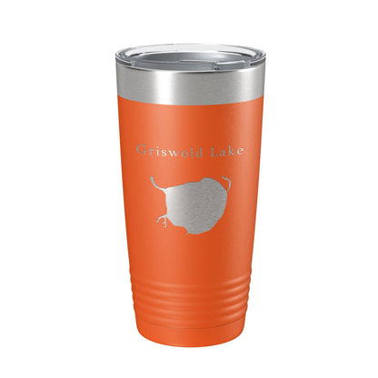 Griswold Lake Map Tumbler Travel Mug Insulated Laser Engraved Coffee Cup Illinois 20 oz-17